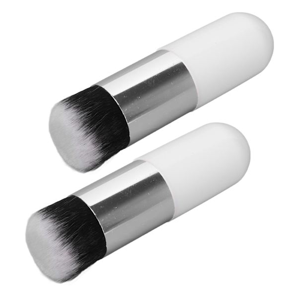2st Foundation borste konstfiber Mjuk Bekväm bärbar sminkborste för kvinnor Vit Silver