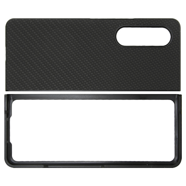 Fodral för vikbar mobiltelefon, fullständigt skydd för Galaxy Z Fold 3, kolfiberstruktur, svart