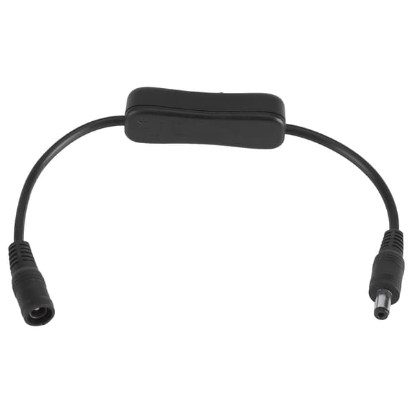 5 stk. LED Strip Lys Ledningskontakt med Hun- og Han DC 12V Strømstik Sort