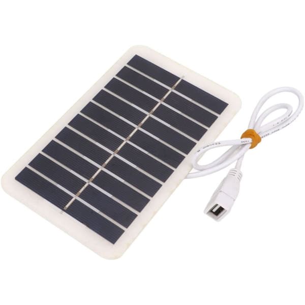 5V 2W 400mA Bærbart Solpanel med USB til Nødopladning Udendørs - Soloplader til Mobiltelefoner