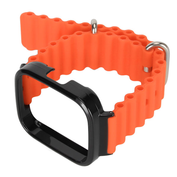 2 i 1 watch för Redmi Watch 3 Silikon Justerbar Smart Watch Armband med case Orange