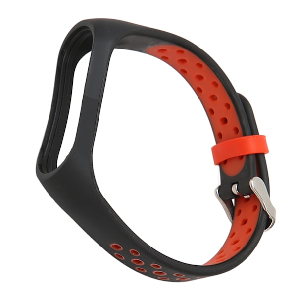 Udskiftningsarmbånd Fuld beskyttelse Juster størrelse Blød Silikone Smart Armbåndsrem til Mi Band 7 Sort Rød
