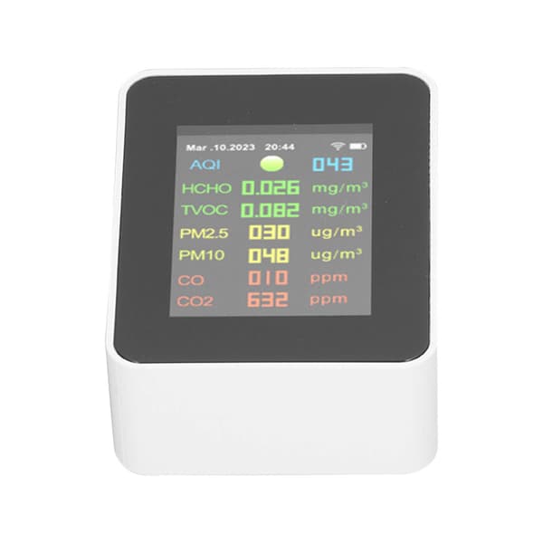 9 i 1 Luftkvalitetsmåler WiFi Luftdetektor Farve LCD Digital Display Multifunktionel Indendørs Testmåler