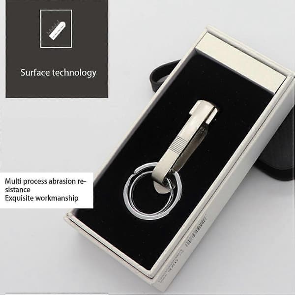 Nyckelring i metall för män, metallspänne, robust nyckelspänne, nyckelringar för familj, vänner, make, present Silver 2