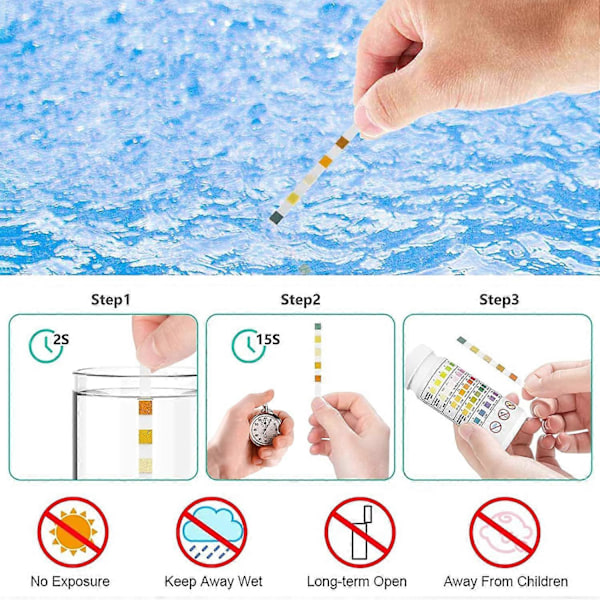 5-i-1 poolprodukt klor och pH-testare Spa strip 5 i 1 pool pH-testare för totalt klor fritt klor alkalinitet cyanursyra klorhårdhet