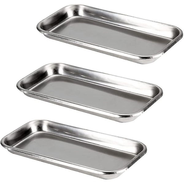 Sæt med rektangulære plateauer i rustfrit stål 304