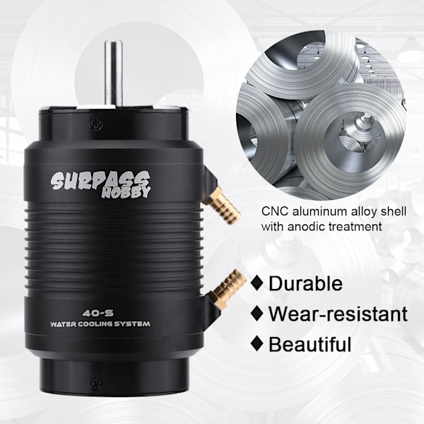 Vattentät 4-polig 4074 2000KV Motor 40 S Vattenkylningsjacka för 1000 mm RC-båt