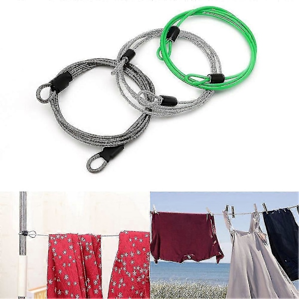 Stål Sikkerhedskabel, Dobbelt Loop Flettet Stålkabel Fleksibelt Låsekabel U-lås