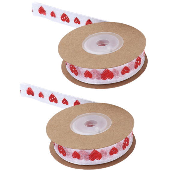 2ST printed band Tvättbart polyester gör-det-själv-hårband utan rynkor Print 1,5 cm
