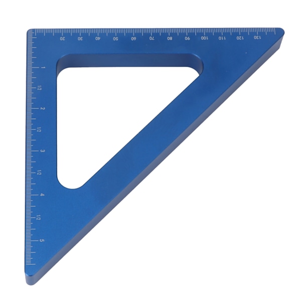 Triangellinjal Blå 90 grader tum Metrisk aluminiumlegering Fyrkantig träslöjdsmätare