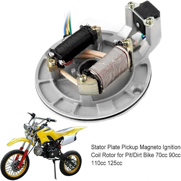 Stator Tändspole, Tändspole, JH70 Statorplatta Pickup Magneto Tändspole Rotor För Pit/Dirt Bike 70cc 90cc 110cc 125cc