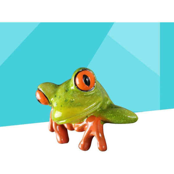 Resin Frog Computer Decoration Creative Craft Søt froskedukke for hjemme- eller kontorinnredning