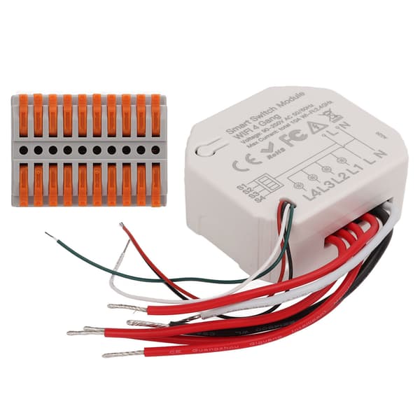 Smart Switch-modul 4 kanaler 2,4 GHz WiFi fjärrkontroll timingkontroll 90-250V AC
