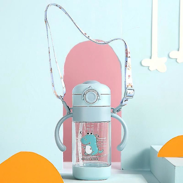 Vektet sugerør Sippy Cup for småbarn - 360ml Myk silikon sugerør Baby vannflaske Blå