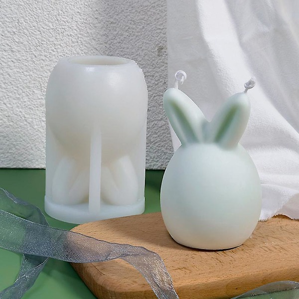 Silikoneform til stearinlys - Påskehare design (1 stk.)