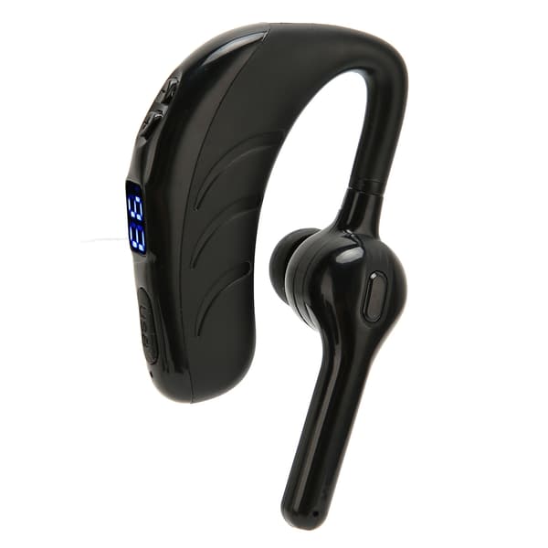 Bluetooth-hörsnäcka Handsfree Brusreducering Enkelörad Bluetooth-headset med batteridisplay för sport Svart