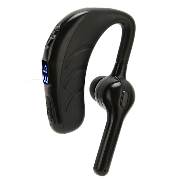 Bluetooth-øretelefon med støjreduktion, håndfri, enkelt øre, med batteridisplay til sport, sort