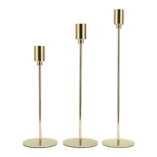 Metal Lysestage Tynd Smuk Elegant Guld Lysestage Holder til Bryllup Borddekoration