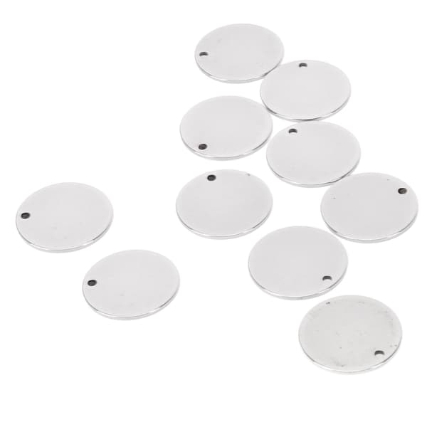 10 stk. flade runde blanke vedhæng glattere overflader diameter 2 cm DIY tilbehør til halskæder armbånd øreringe ankelkæder
