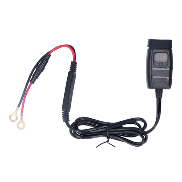 Motorcykelladdare QC3.0 Dubbel USB Vattentät Strömadapter med Voltmeter På/Av-brytare