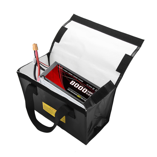 Eksplosionssikker Lipo Battery Safe Bag Stor Pladsopladning Batterier Opbevaringsposer (sort)