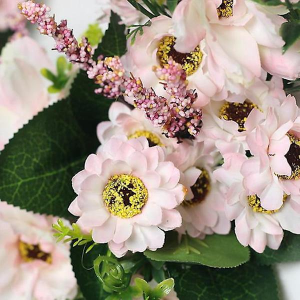 Kunstig blomsterkrans med roser og tusenfryd - Bryllup og hjemmedekor
