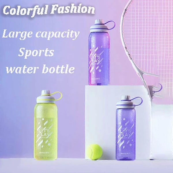 Reseflaska 1500ml/1000ml med Piplock Halv Gallon Vattenflaska Sportvattenflaska Stor Vattenflaska