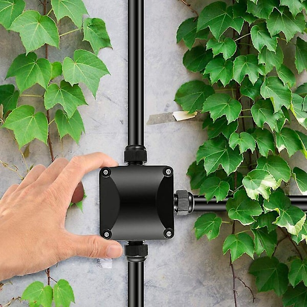 4 Stykker IP68 Koblingsboks, 3-veis Vanntett Kobling Utendørs Elektrisk Boks Koblinger, Vanntett Elektrisk Koblingsboks - Ø 5.5mm-10mm/Svart