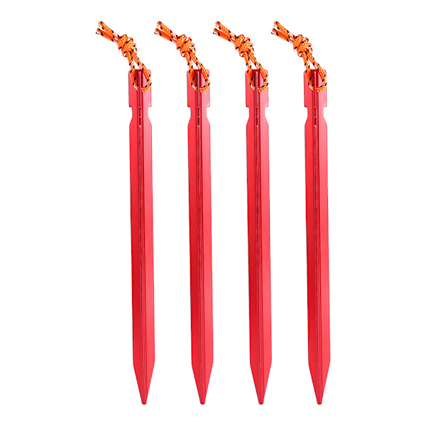 4 STK/Pakke 18CM Aluminiumslegering Vindreb Ankerteltpæle Pløkke Jordsøm (rød)