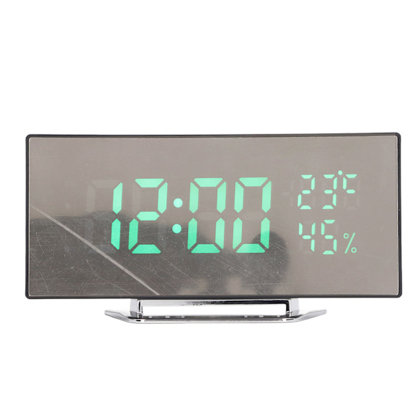 LED digital klocka 3 nivåer Ljusstyrka Snooze USB Batteridriven Elektronisk spegelväckarklocka med Temp Fuktighet Display Grönt ljus