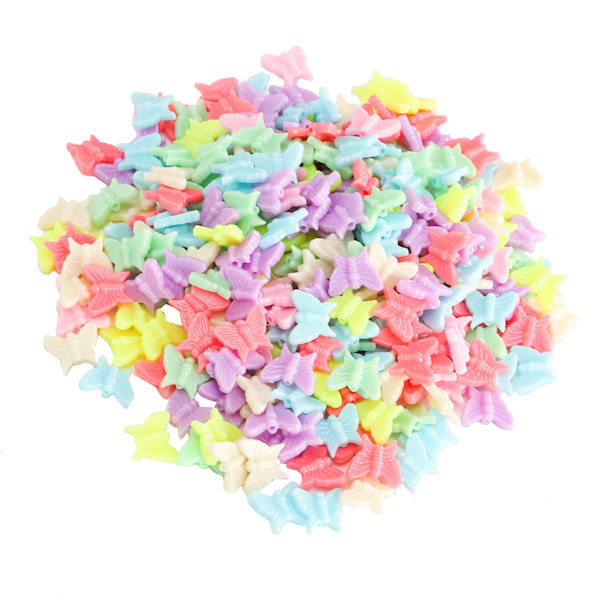 300 stk sommerfuglperler i plast – Tilbehør til smykker, håndverk og hobby for barn