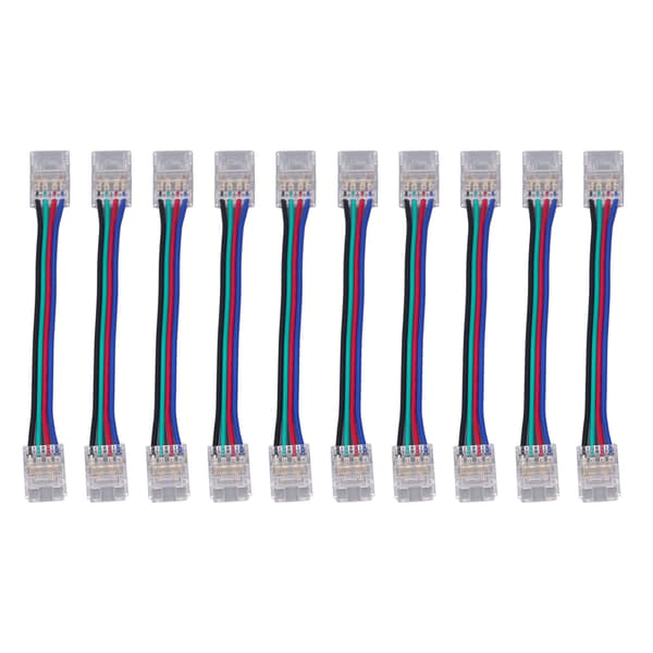 10 stk. LED-strip lysstikssæt 4Pin 10mm hurtig forbindelse stærk kompatibilitet LED-strip tilbehør