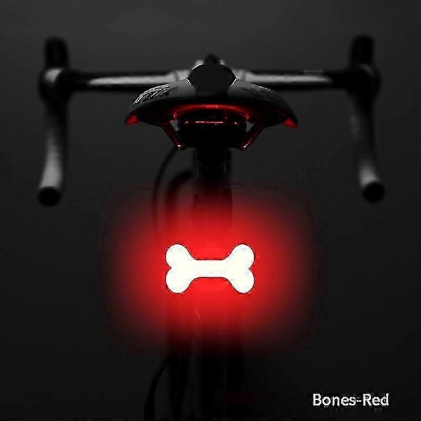 Nyt Hjerteformet LED Cykellygte USB Genopladelig Cykel Baglygte Vandtæt MTB Knogle