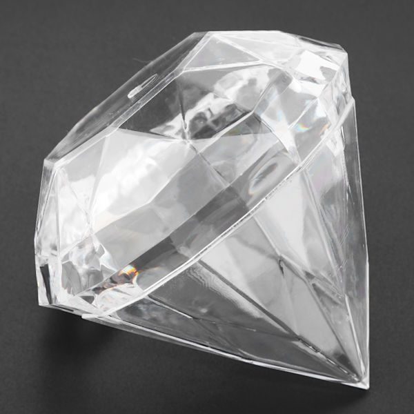 12 st bröllopsfest hem diamantform transparent plast glädje godis låda fodral