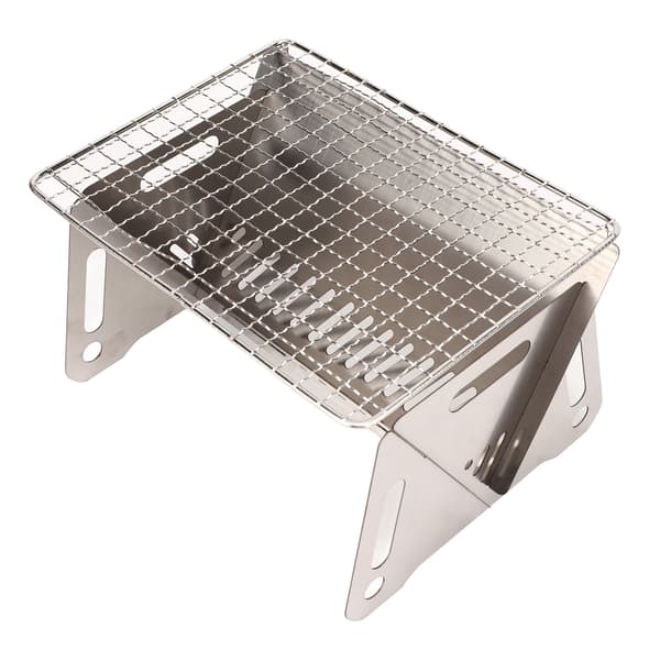Brettsjågrill i rustfritt stål, sammenleggbar, med ventilasjonshull