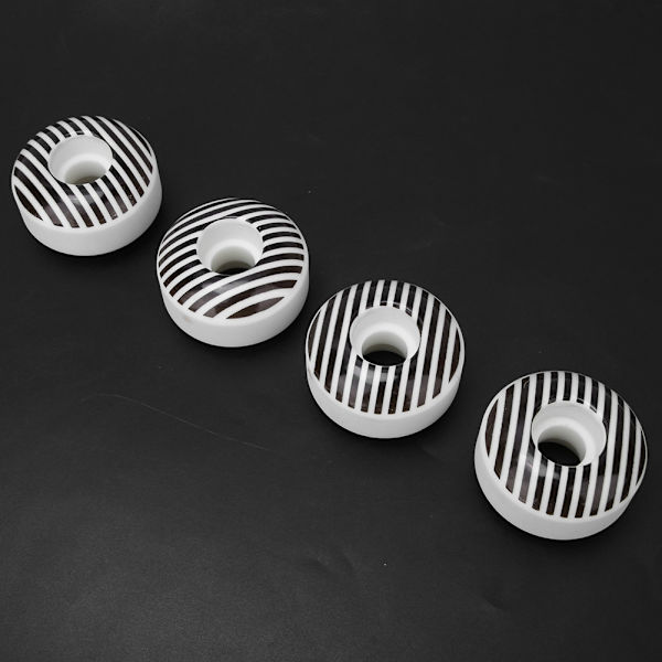 4 STK 95A PU hvid stribe 52x30 mm skateboard dobbelt vippehjul nedhastighedsglidehjul