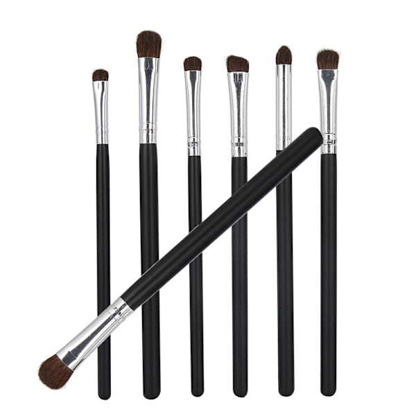 7 stk Make Up Brushes Set Cosmetic Foundation Powder Blush Concealers Øjenskyggebørster Sort og Sølv