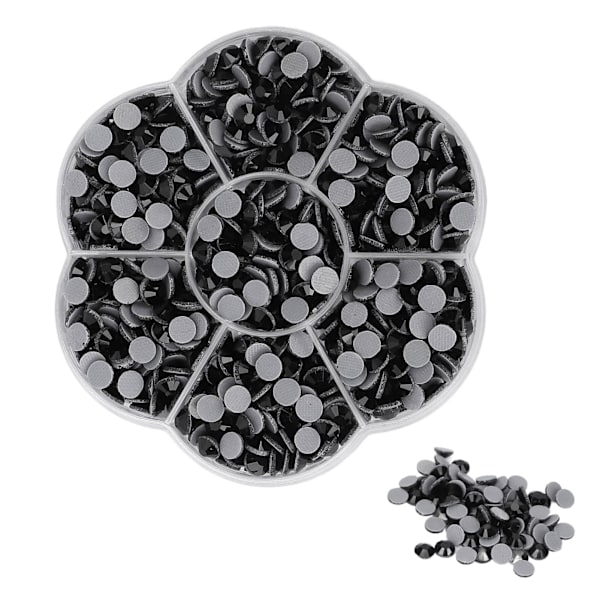 1000 stk. skinnende, transparente dekorative rhinestones til neglekunst til piger og kvinder JM201 sort