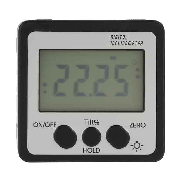 Digital magnetisk inklinometer vinkelmåler gradskive 4 x 90° (sølv)