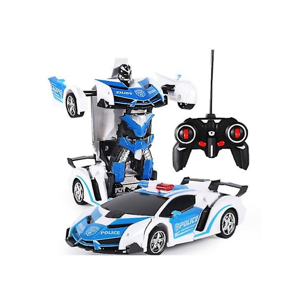 RC Police Car Transformer Toy