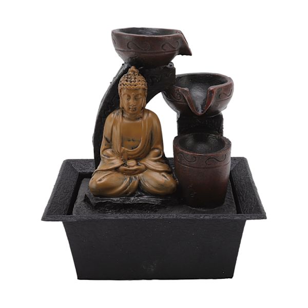 Buddha-veden virtauskoriste synteettistä hartsia Vesiputous valoilla kotitoimiston työpöydälle EU-pistoke 220V-240V