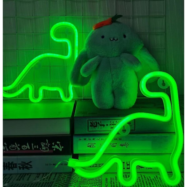 Dinosaur Neon LED Neonskilt Neonlampe Dinosaur USB/Batteridrevet Lys