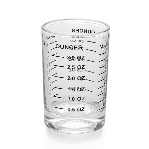 Målebæger Shotsglas 3oz/90ml - Tungt Høj Espresso Glas med Sort Streg