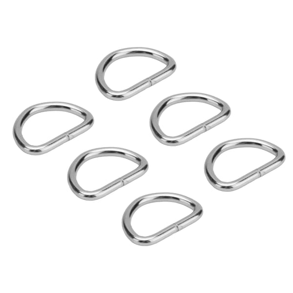 100 st D-ringar Järnmaterial Utsökt Bred applikation Robusta Hållbara Metall D-ringar för Kläder Ryggsäck Väska Silver