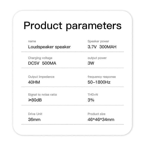 Svart Portabel Högtalare, Mini Mobiltelefonhögtalare med 3,5 mm AUX-ljudgränssnitt i Micro USB-port Klar Bas
