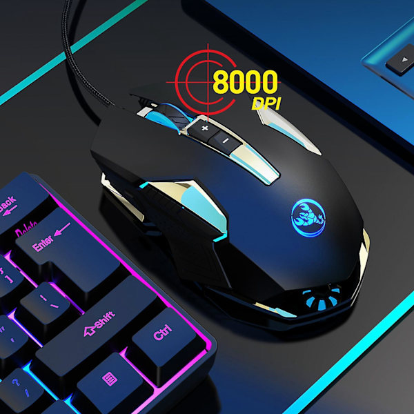 Kablet Gaming Mus USB Justerbar DPI Atmosfære til Windows x P/7/8/10