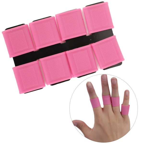 8 kpl Silikoni liukastumisenesto elastisuus Golfer Swing Grip Golf Finger Band Cover Sets (vaaleanpunainen)