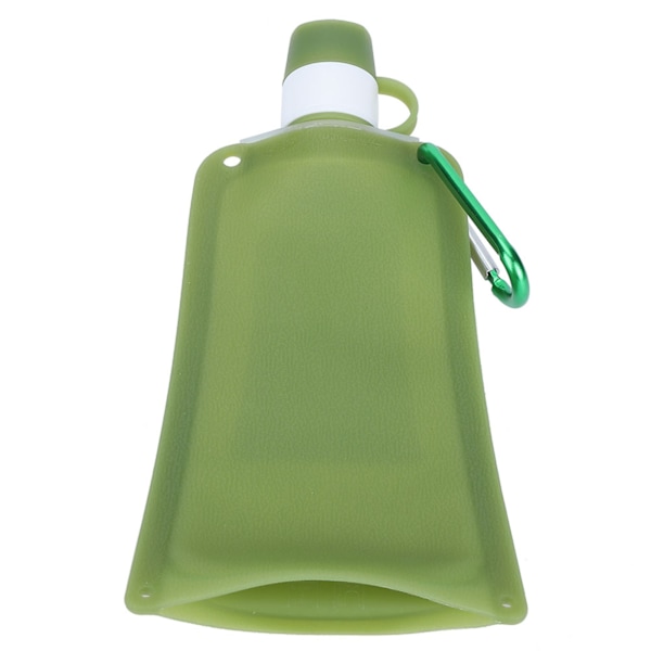 500 ml hopfällbar vattenflaska i silikon för utomhusbruk, resor, camping och cykling, grön