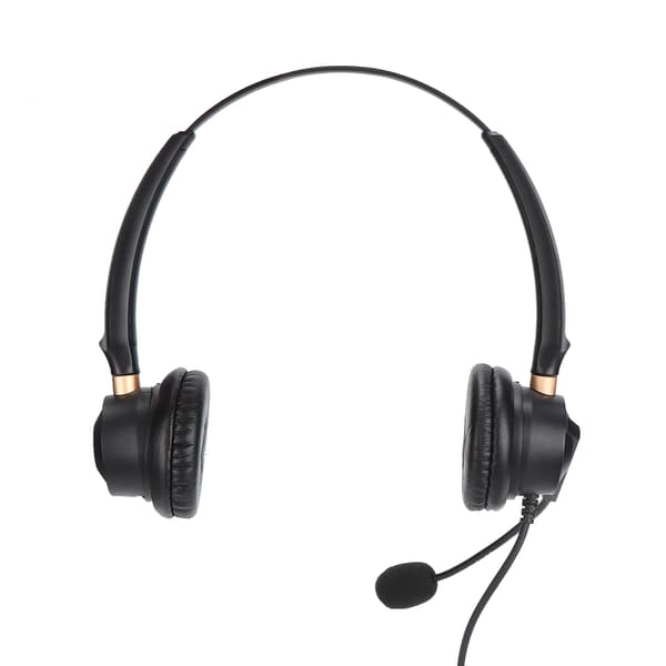 Telefonheadset Binaural kontortelefonheadset med mikrofon og lydkontrol