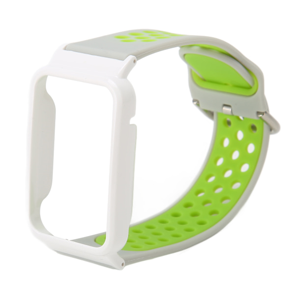 Andningsbart watch i silikon med skyddande bumperfodral Case Passar för Mi Band 7 Pro Grå grönt och vitt case